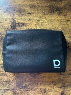 Dermstore Black Cosmetic Bag Makeup Pouch Travel Toiletry Case